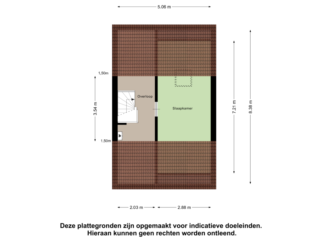 View floorplan of Derde Verdieping of Saturnusstraat 107