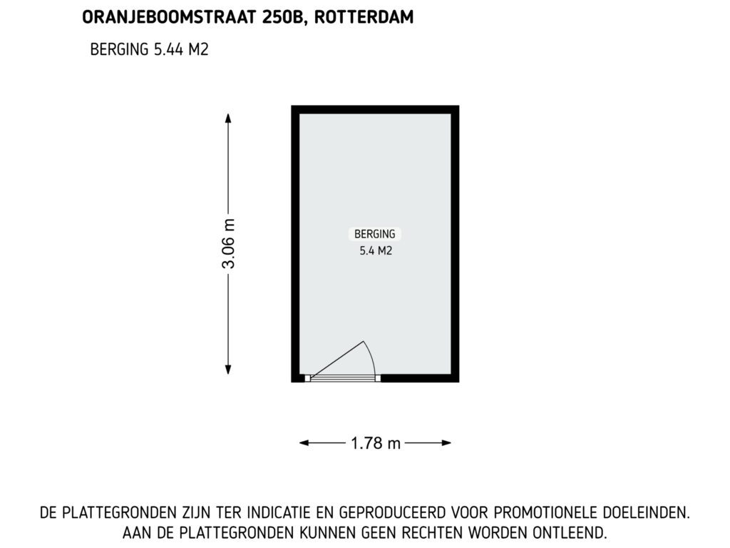 Bekijk plattegrond van berging van Oranjeboomstraat 250-B