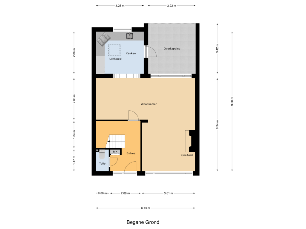 View floorplan of Begane Grond of Rubensstraat 31