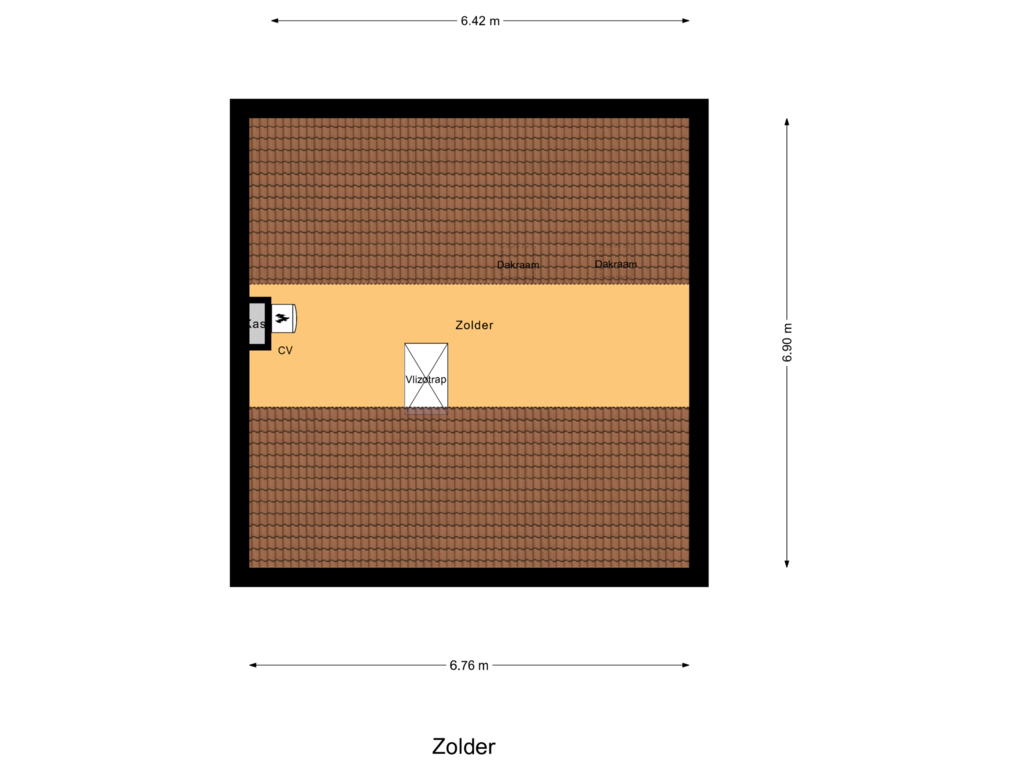 View floorplan of Zolder of Rubensstraat 31