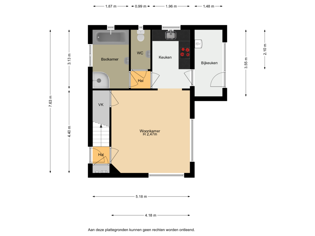 Bekijk plattegrond van Begane Grond van De Wacht 19