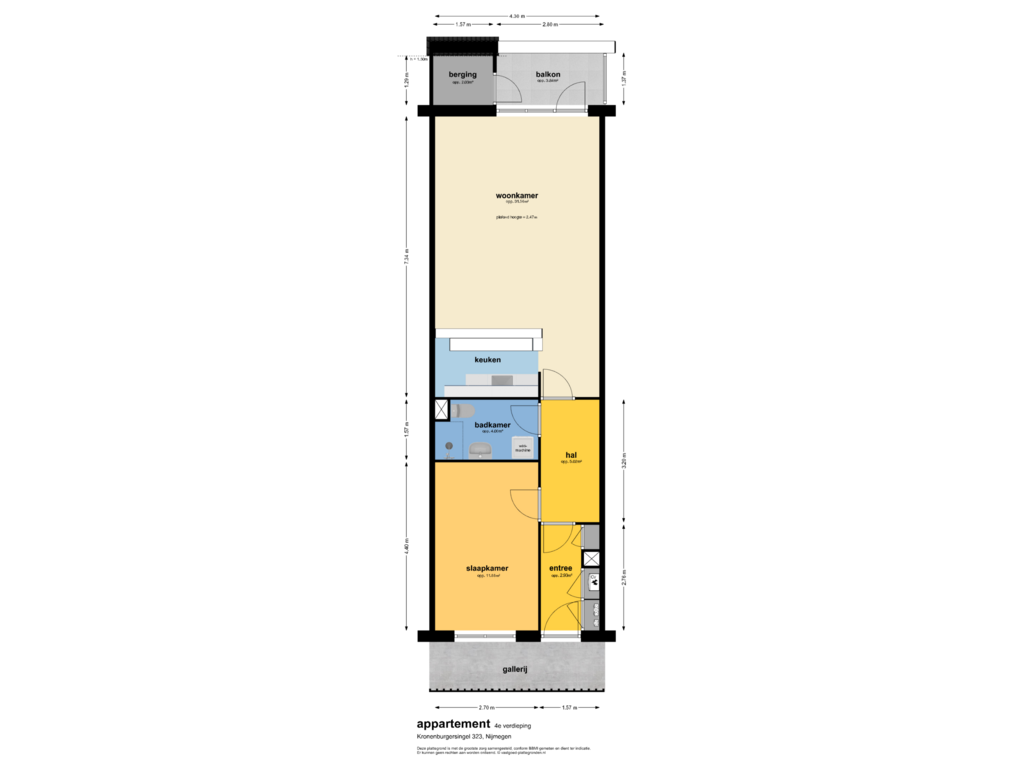 Bekijk plattegrond van appartement van Kronenburgersingel 323