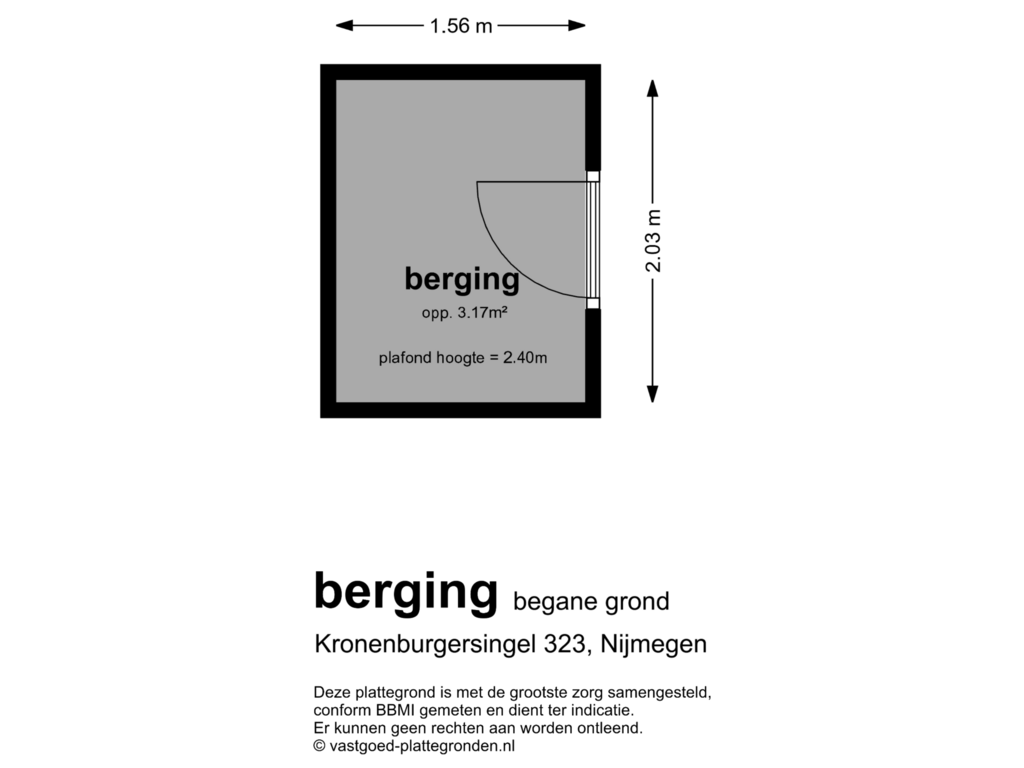 Bekijk plattegrond van berging van Kronenburgersingel 323