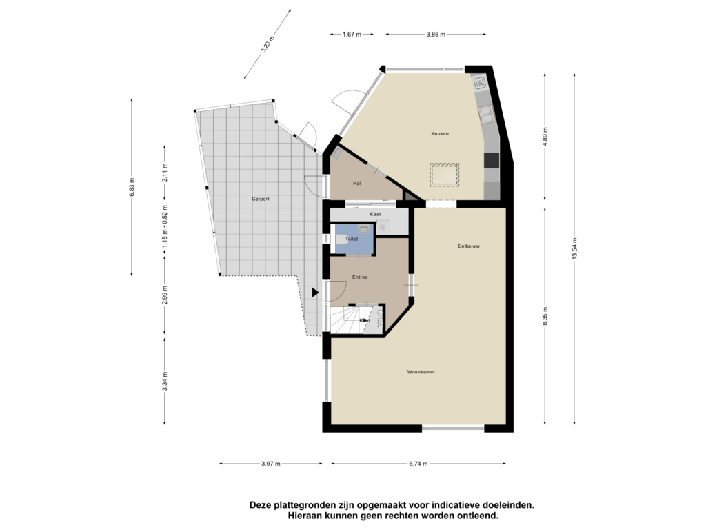 Bekijk plattegrond van Begane Grond van Zalmstraat 2-B