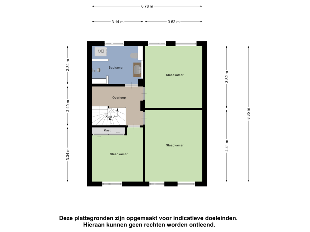 Bekijk plattegrond van Eerste Verdieping van Zalmstraat 2-B