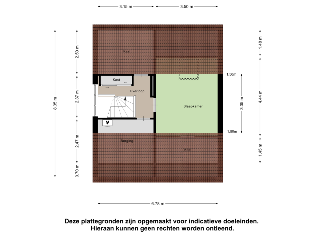 Bekijk plattegrond van Tweede Verdieping van Zalmstraat 2-B