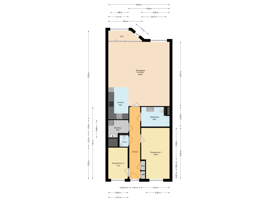 View floorplan of Appartement of Schoonzicht 276