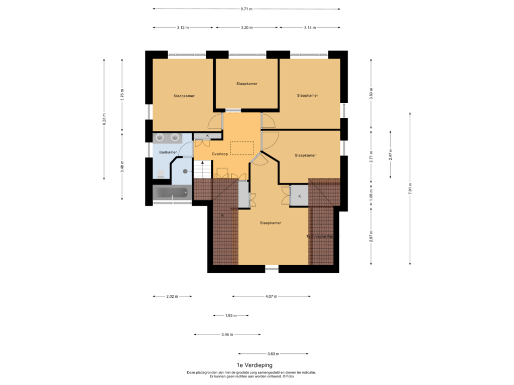 Bekijk plattegrond van 1e Verdieping van Nederwoudseweg 5-A