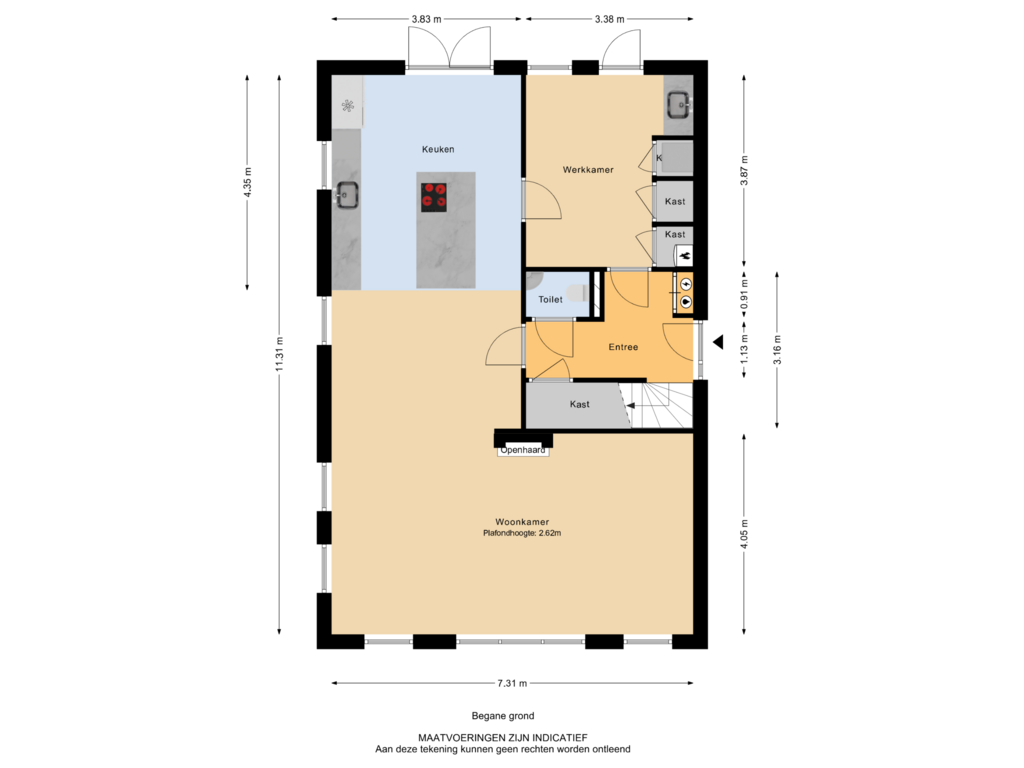 Bekijk plattegrond van Begane grond van Stevensweg 81