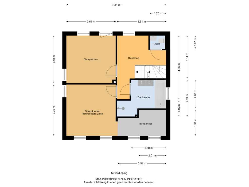 Bekijk plattegrond van 1e verdieping van Stevensweg 81