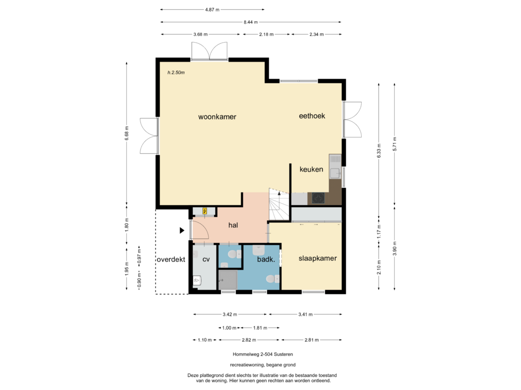 Bekijk plattegrond van begane grond van Hommelweg 2-R504