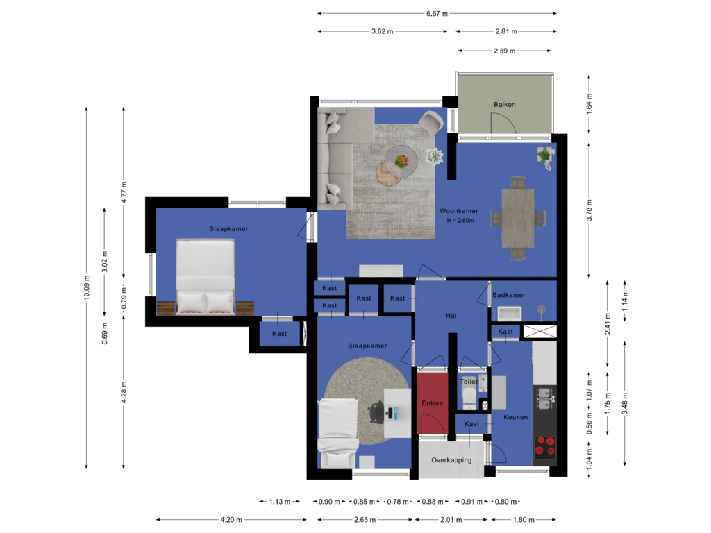 Bekijk plattegrond van Appartement van Mgr. Leijtenstraat 24