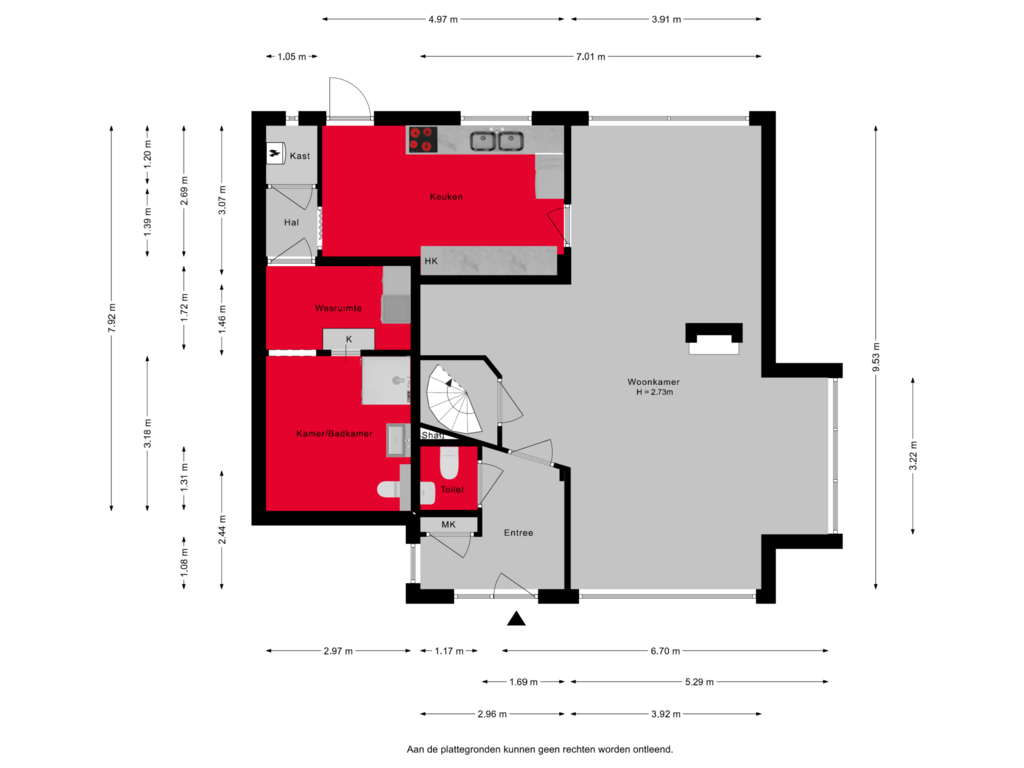 Bekijk plattegrond van Begane grond van Burgemeester Aalberslaan 39