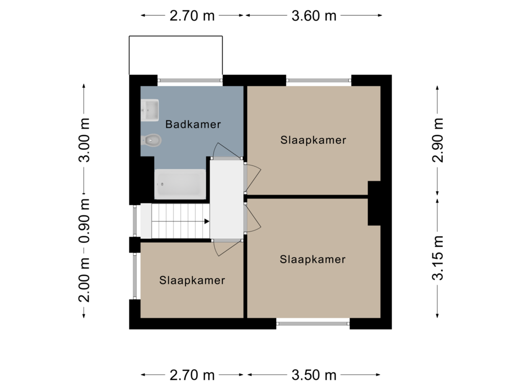 Bekijk plattegrond van Verdieping 1 van Burgemeester Pappersweg 5