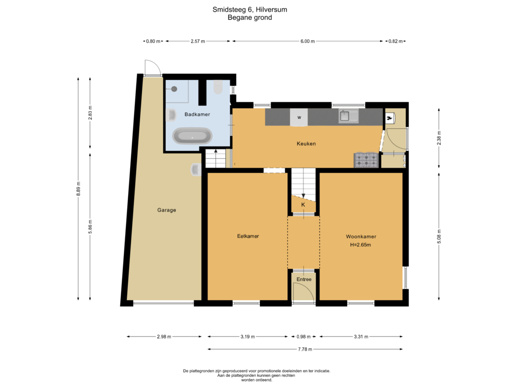 Bekijk plattegrond van Begane grond van Smidsteeg 6