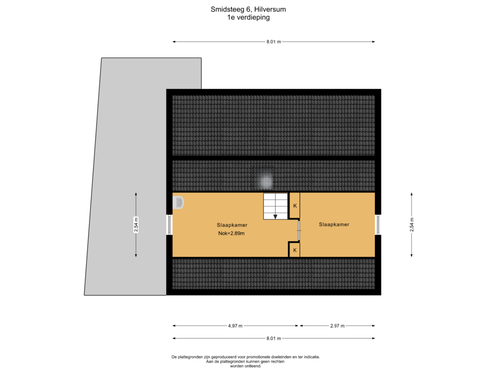 Bekijk plattegrond van 1e verdieping van Smidsteeg 6