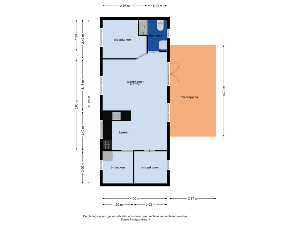 Bekijk plattegrond van tuinhuis van Drogedijk 22