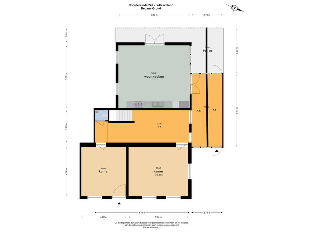 Bekijk plattegrond van BEGANE GROND van Noordereinde 249