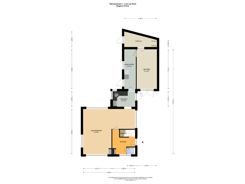 View floorplan of BEGANE GROND of Tijsmansstraat 4