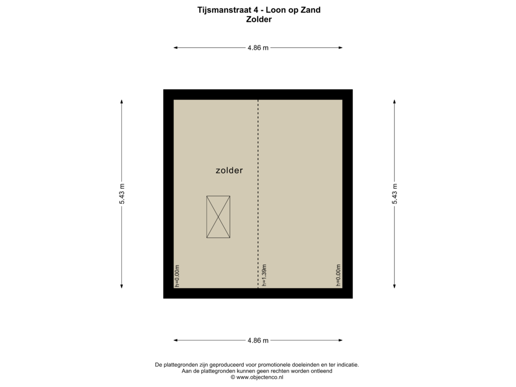 View floorplan of EERSTE VERDIEPING 2 of Tijsmansstraat 4