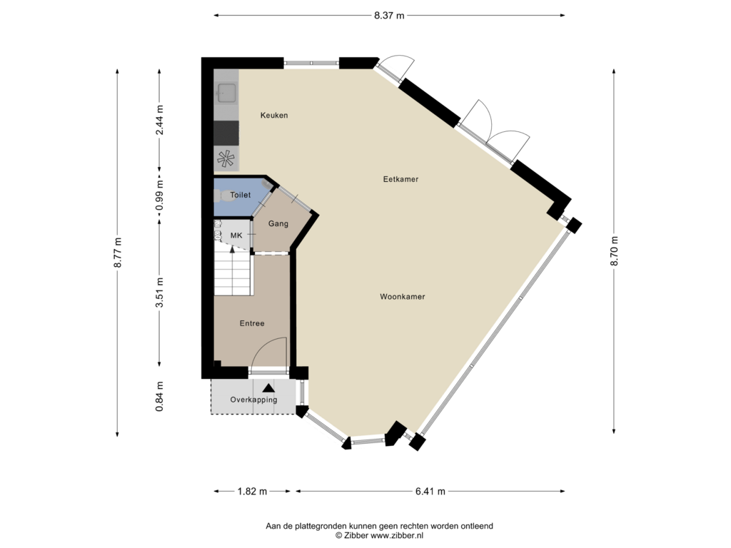 View floorplan of Begane Grond of President Steynstraat 55