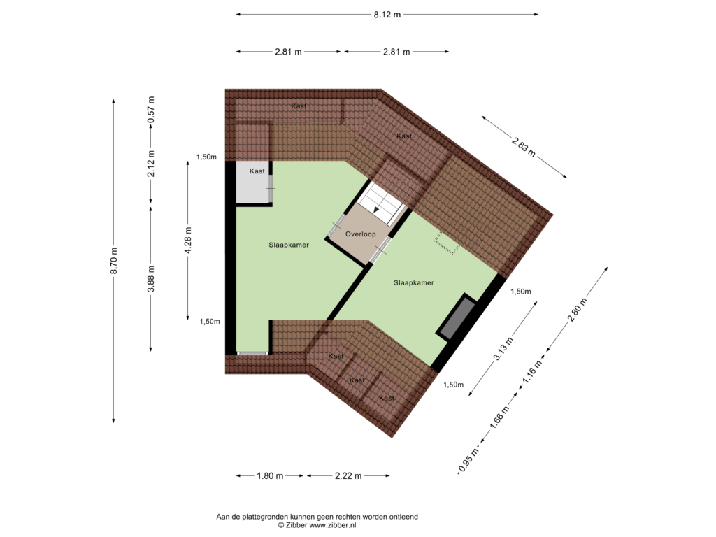 View floorplan of Tweede Verdieping of President Steynstraat 55