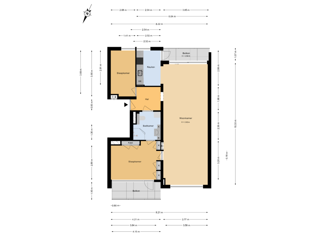 Bekijk plattegrond van Plattegrond van Trompstraat 5-G