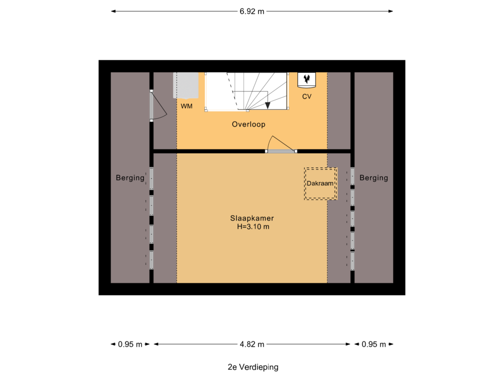 Bekijk plattegrond van 2e Verdieping van Mergelland 26