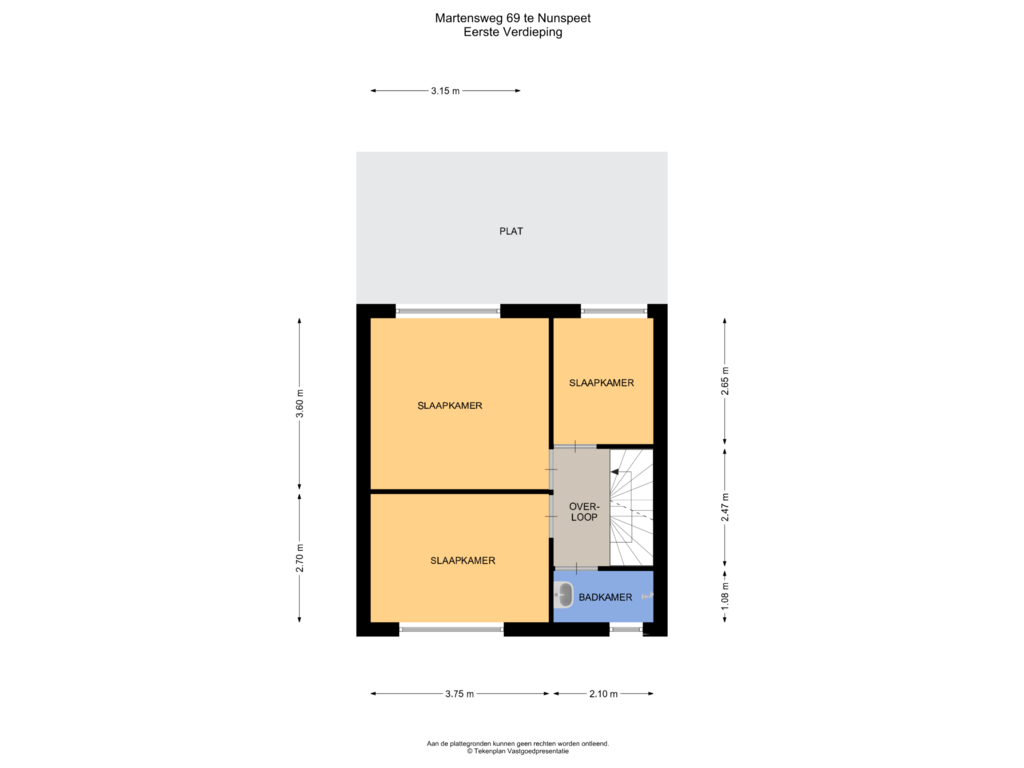 View floorplan of Eerste Verdieping of Martensweg 69