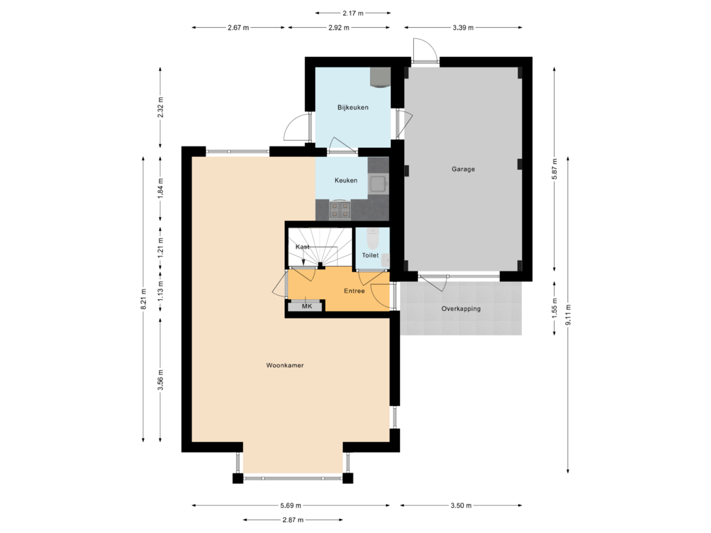 Bekijk plattegrond van Begane grond van Brandnetellaan 9