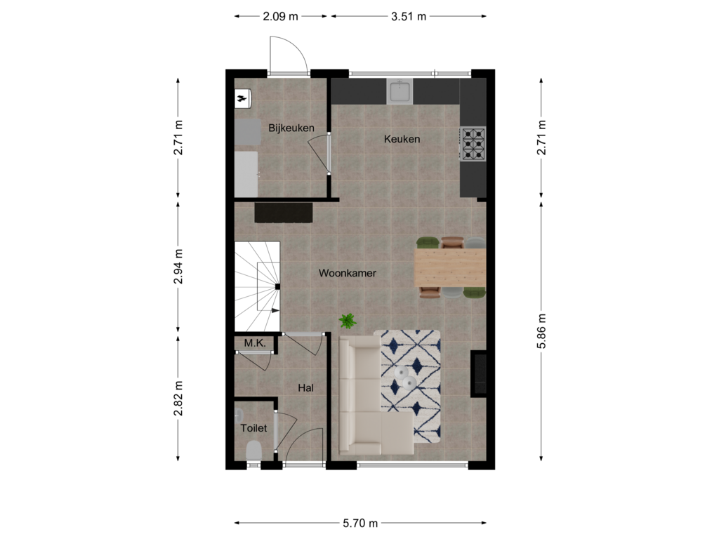 Bekijk plattegrond van Begane grond van Ranonkelstraat 29