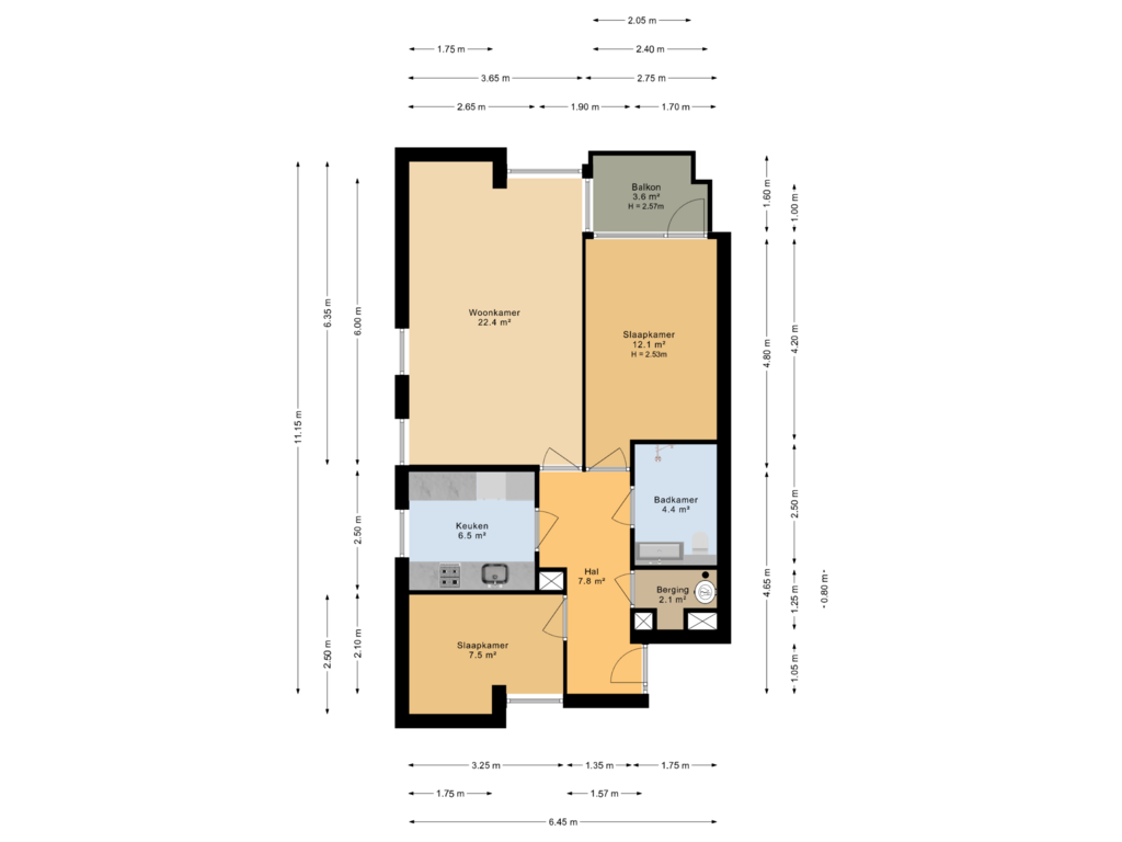 View floorplan of Appartement of Europaplein 34-G