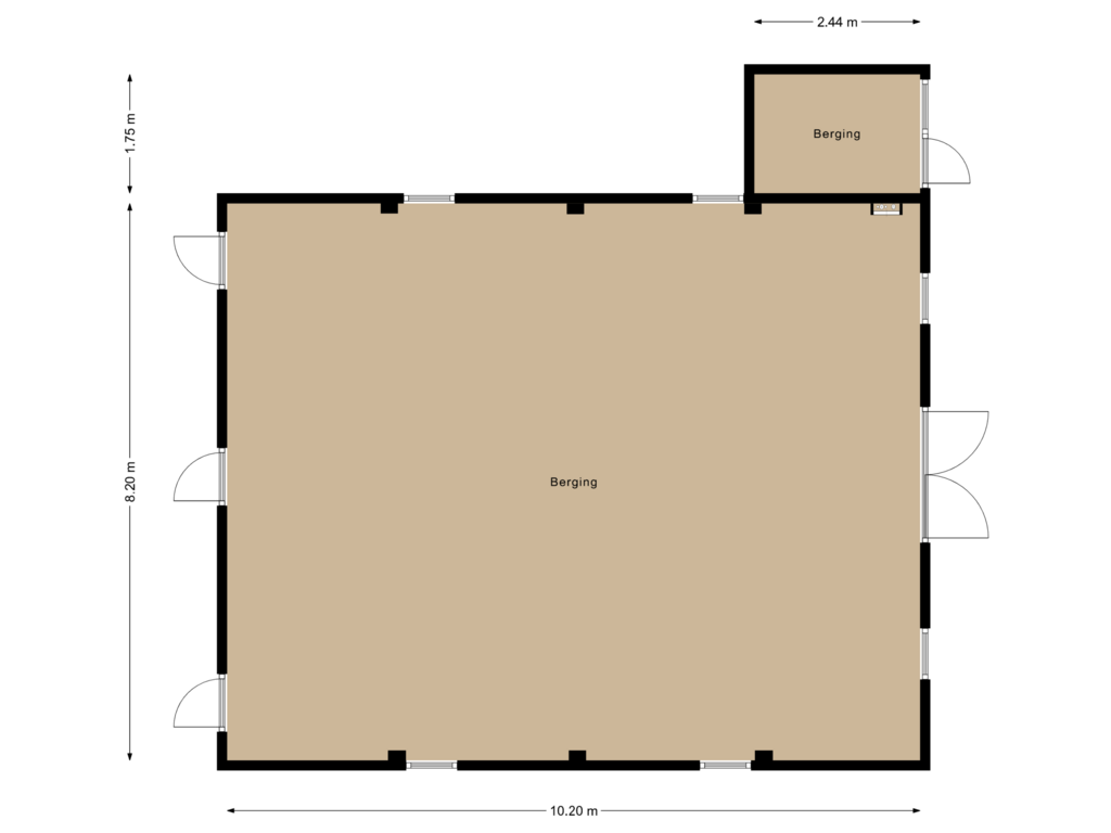 Bekijk plattegrond van Berging van Broekdijkje 1