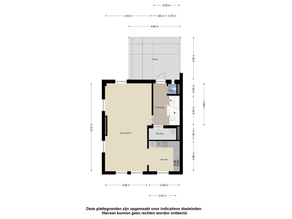 Bekijk plattegrond van Eerste Verdieping van Voltastraat 40