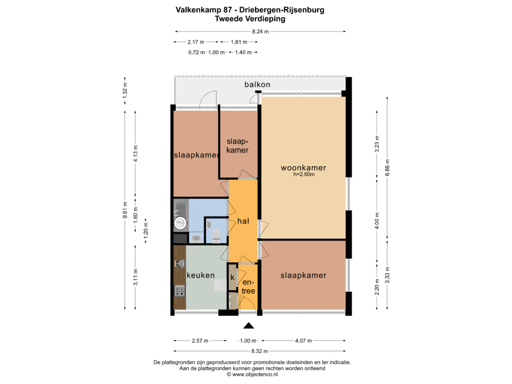 Bekijk plattegrond van TWEEDE VERDIEPING van Valkenkamp 87