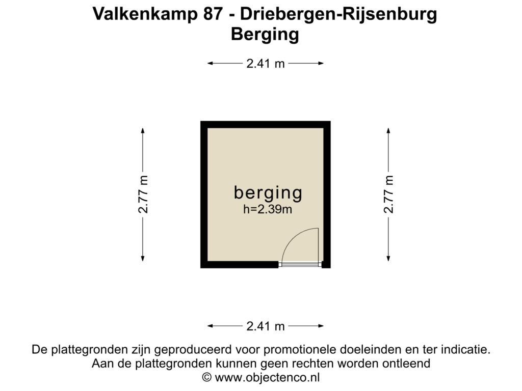 Bekijk plattegrond van BERGING van Valkenkamp 87