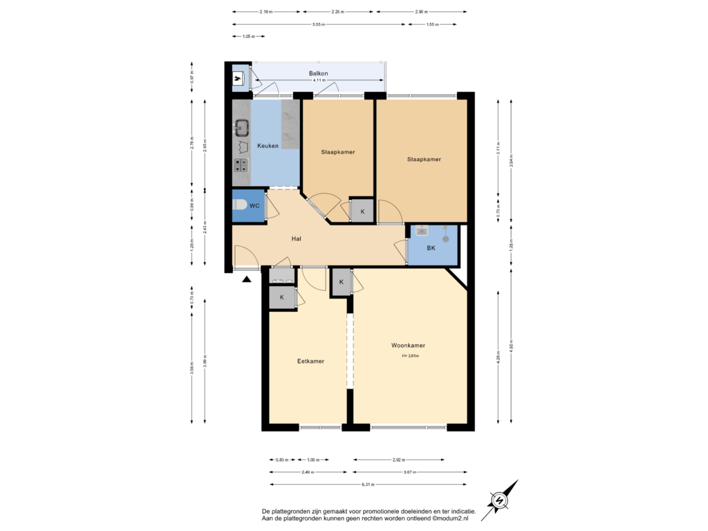 Bekijk plattegrond van 2e Verdieping van Sir Winston Churchillln 220