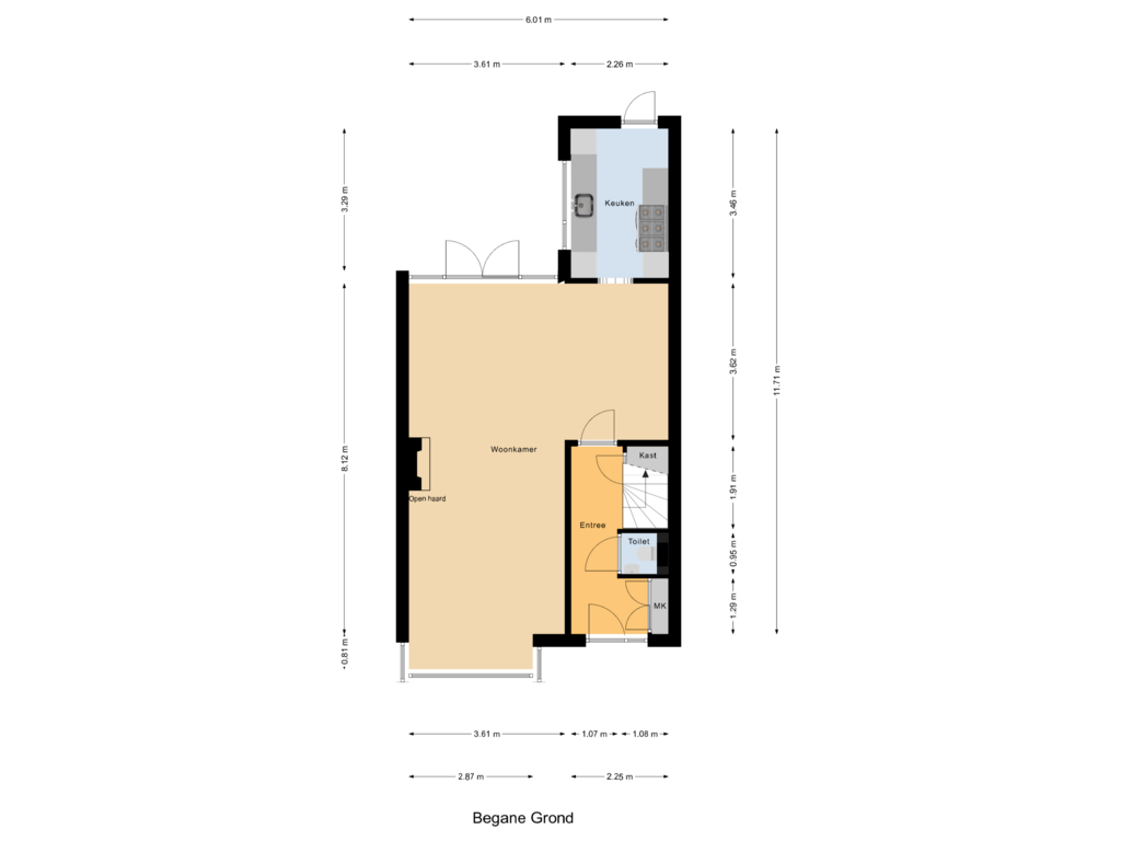 Bekijk plattegrond van Begane Grond van Stakman Bossestraat 64