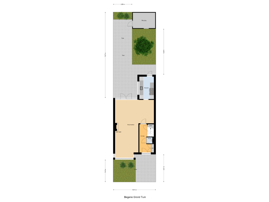 Bekijk plattegrond van Begane Grond Tuin van Stakman Bossestraat 64