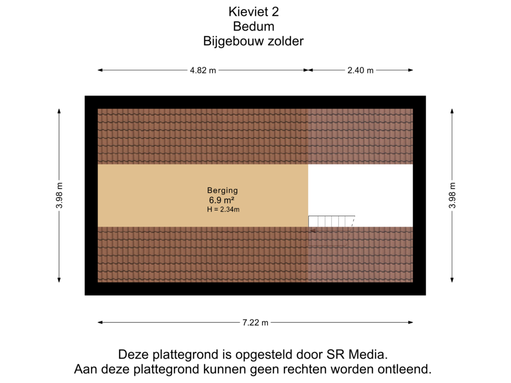 View floorplan of Bijgebouw zolder of Kieviet 2