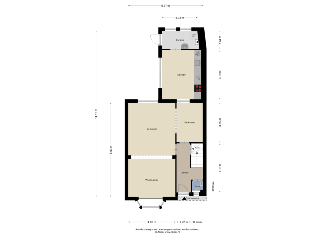 Bekijk plattegrond van Begane Grond van Sparstraat 10