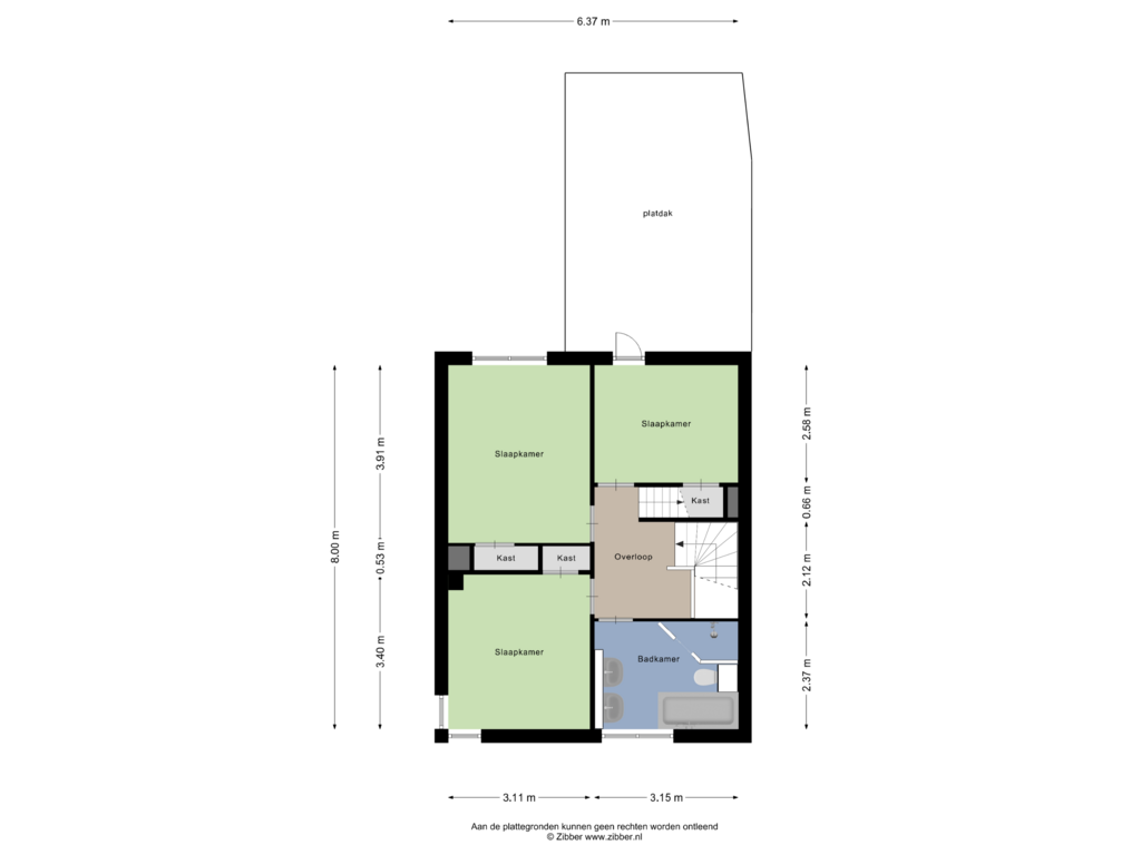 Bekijk plattegrond van Eerste Verdieping van Sparstraat 10