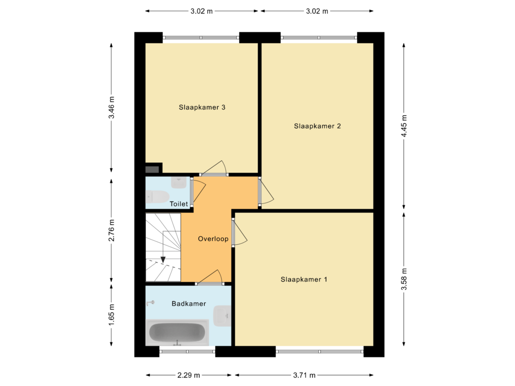 View floorplan of Eerste verdieping of 't Zuden 11