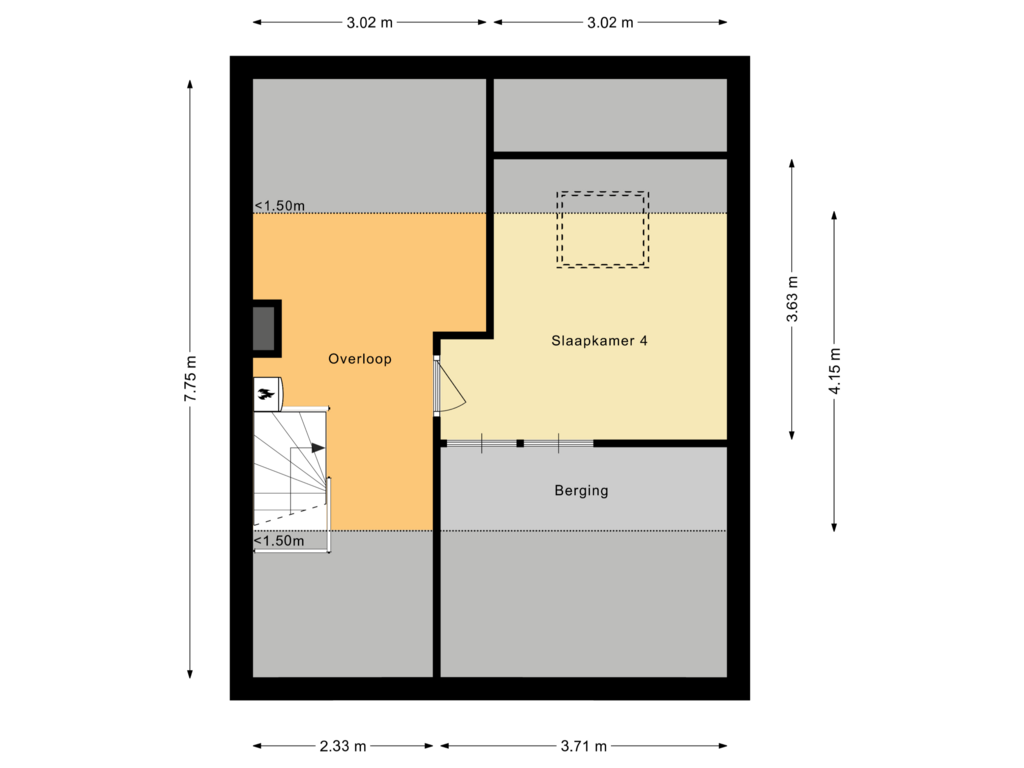 View floorplan of Tweede verdieping of 't Zuden 11