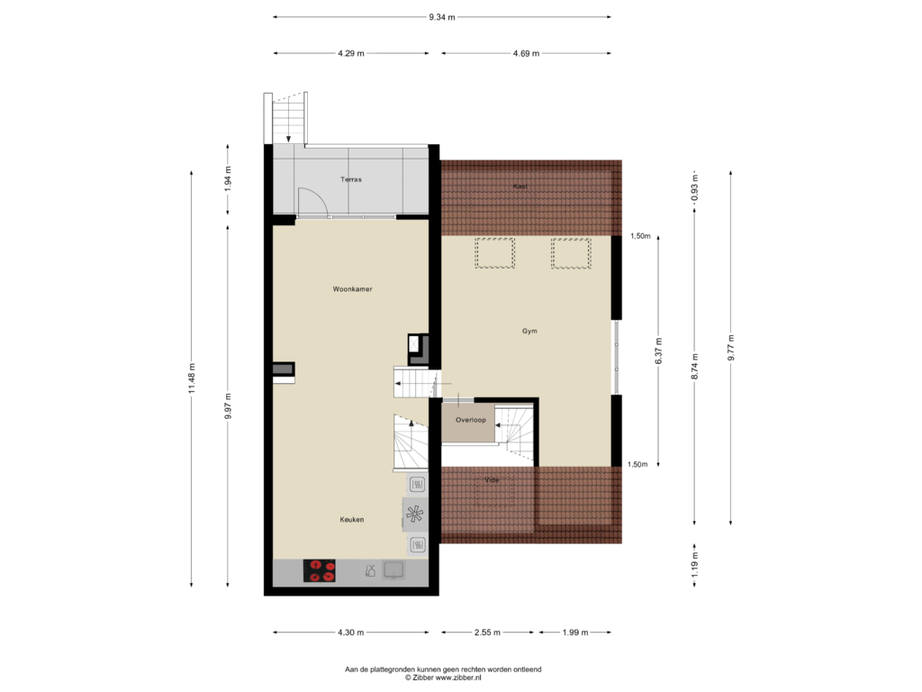 View floorplan of 1e Verdieping of Holthuizerstraat 9-A