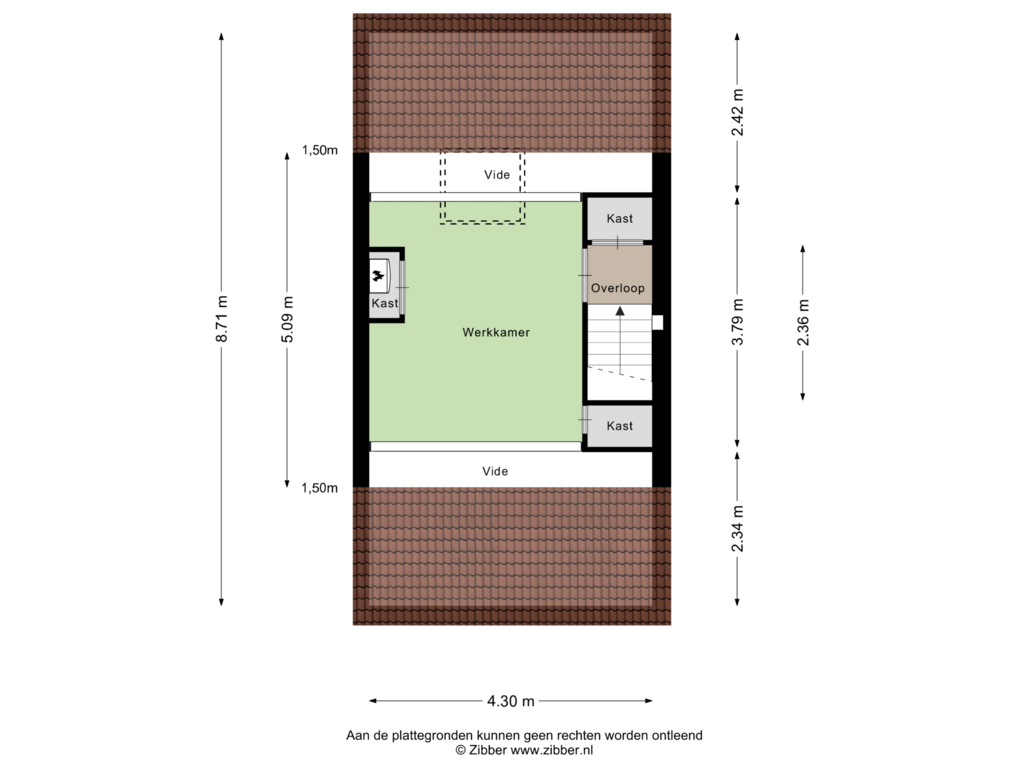 View floorplan of 2e Verdieping of Holthuizerstraat 9-A