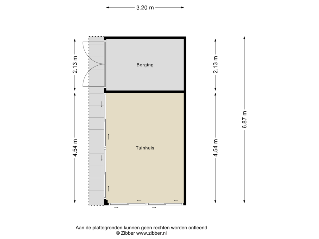 View floorplan of Tuinhuis / berging of Holthuizerstraat 9-A