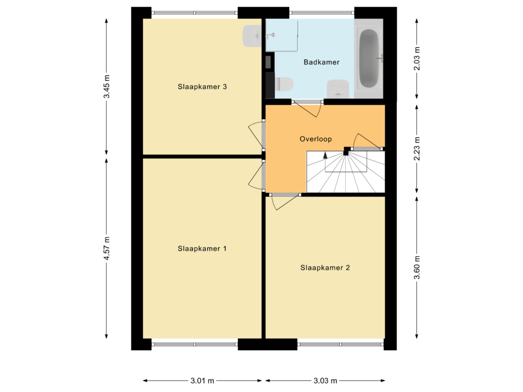 View floorplan of Eerste verdieping of 't Zuden 45