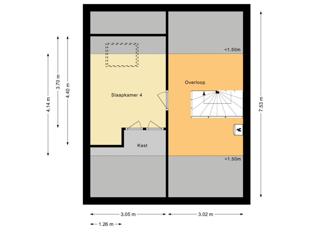 View floorplan of Tweede verdieping of 't Zuden 45