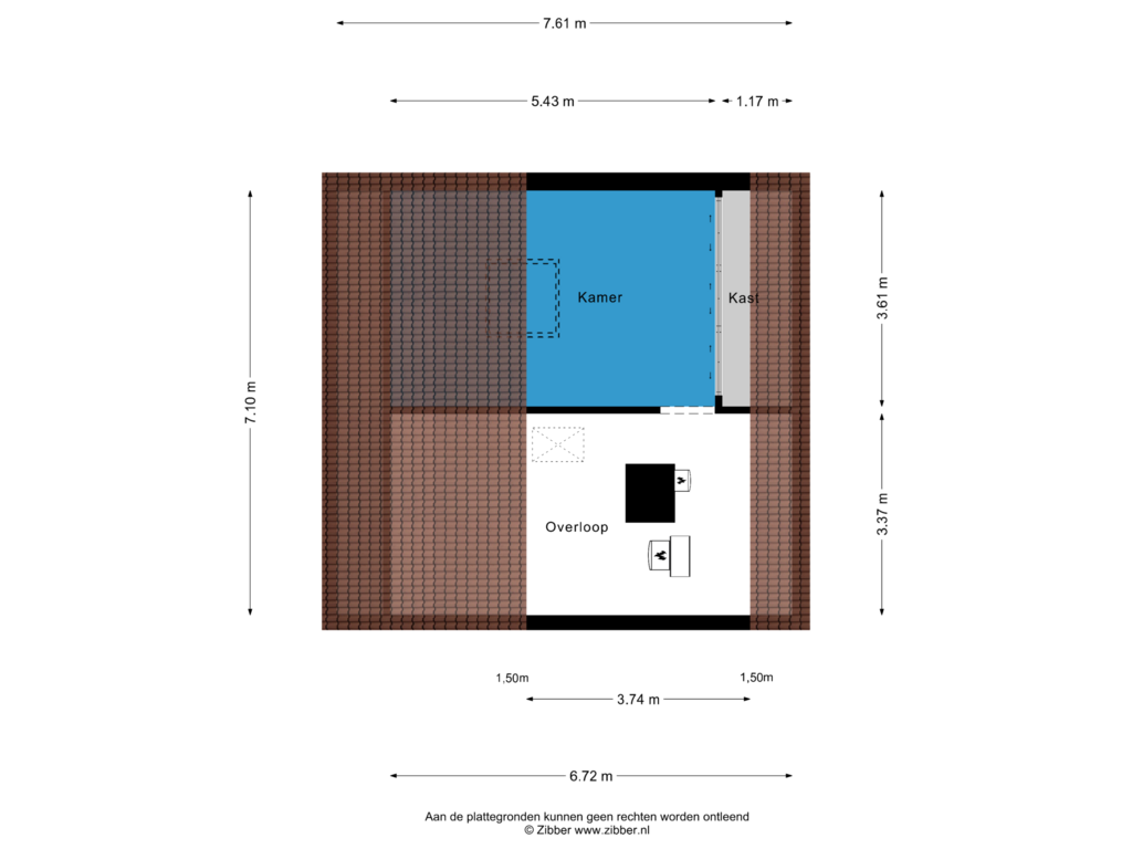 Bekijk plattegrond van Tweede Verdieping van Galmeidijk 8